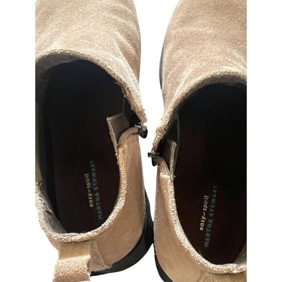 Easy Spirit Martha Stewart Tan Suede Chelsea Boots w/ zipper Size 6.5 W - Picture 11 of 11